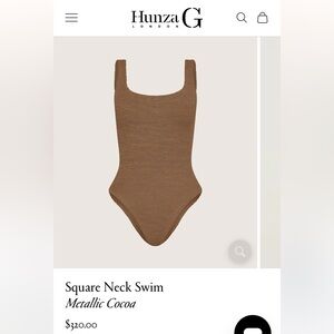 Hunza G - square neck swim - one size - metallic cocoa